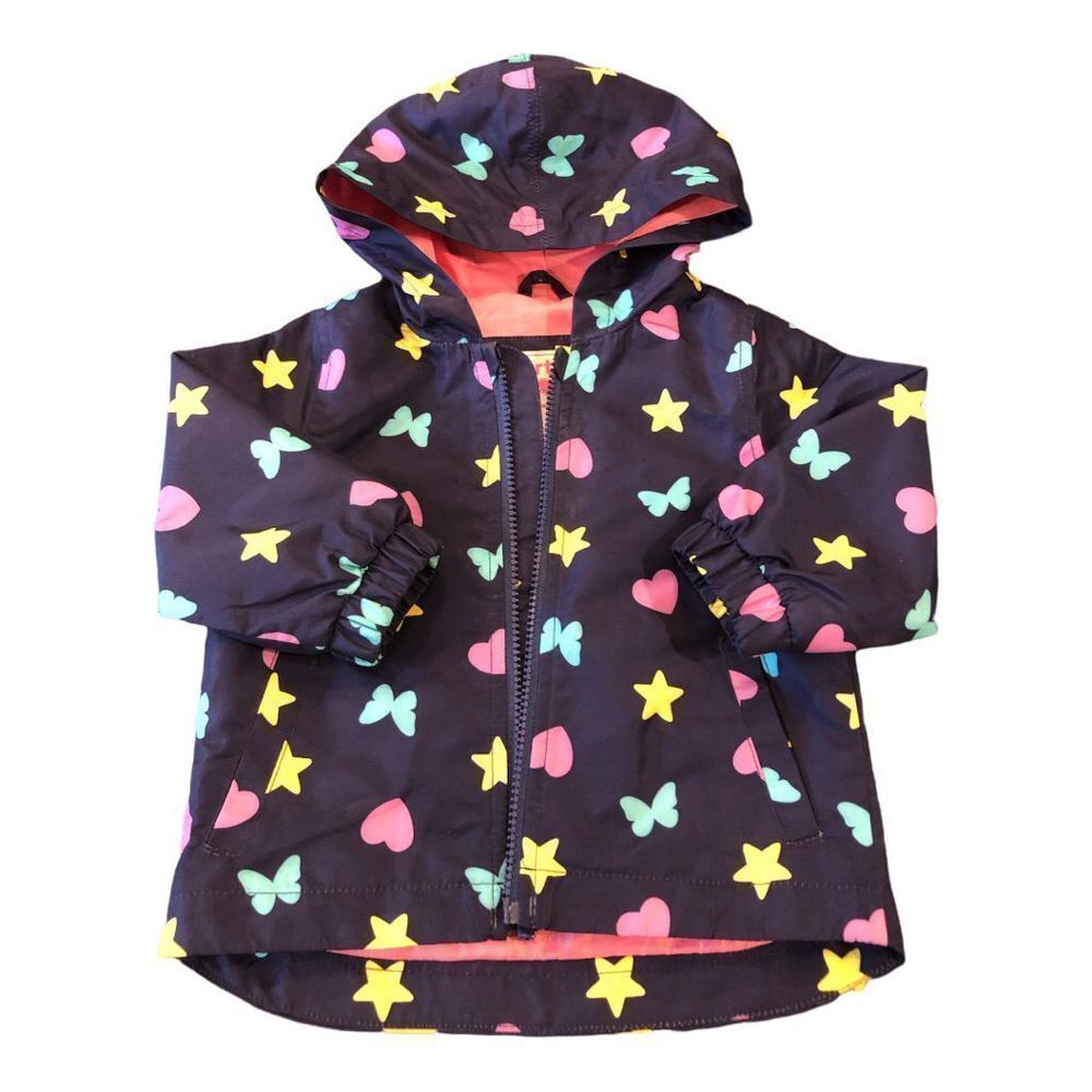 Carter’s Navy Heart and Star Hooded Zip Up Windbreaker